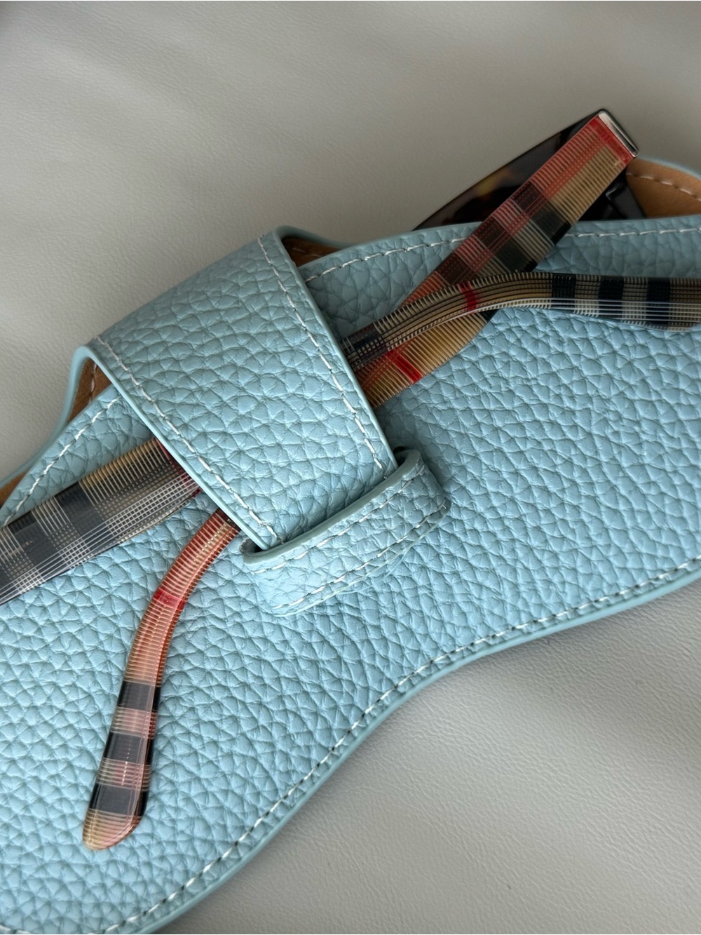 Light blue sunglasses case
